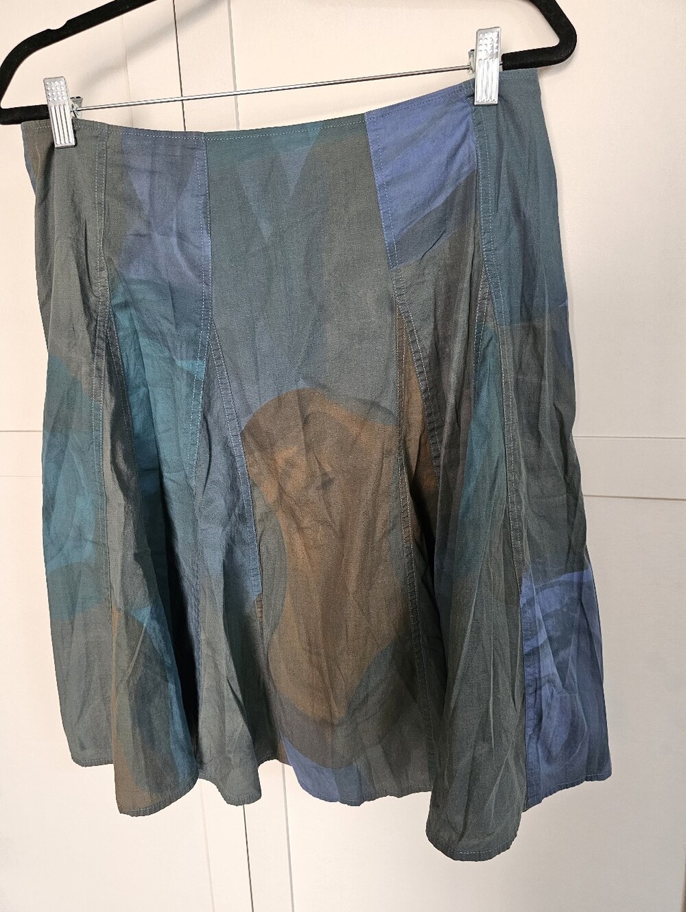Piazza Sempione Patchwork Skirt Italy Luxury Cotton Blend 31.5 Waist Sz 8-10 Euc